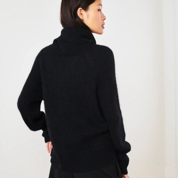 Quince Baby Alpaca Wool Blend Black Turtleneck Sweater Size Small New With Tags - Picture 4 of 17